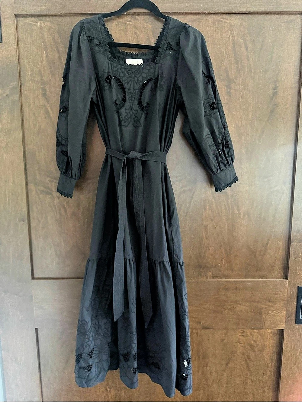NWOT Cleobella Black Eyelet Cotton Dress Size Small